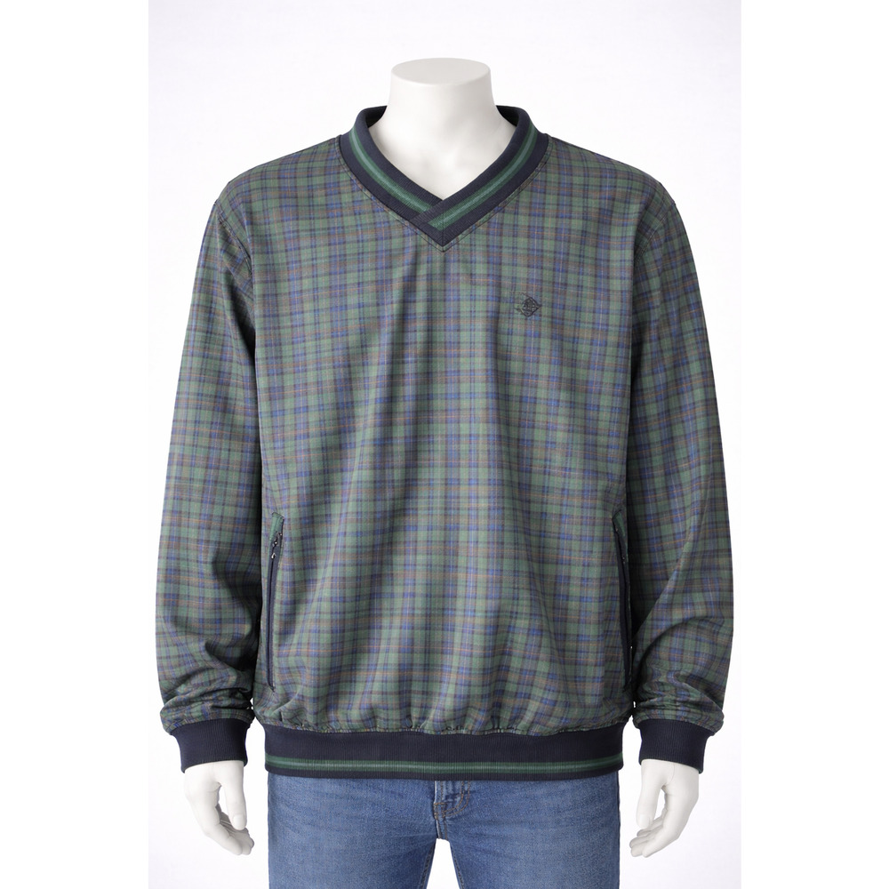 Vintage Inspired Plaid Pullover Windbreaker Retro Golf Style Jacket Jerzees Lrge